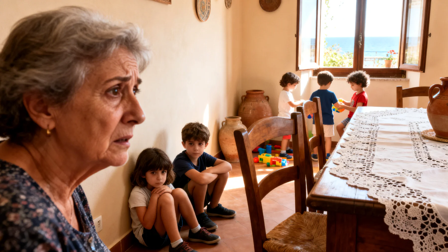 La nonna è preoccupata perché i suoi nipoti bambini mostrano eccessiva timidezza e tendenza all'isolamento sociale, facendo fatica a interagire con altri coetanei durante gli incontri familiari e le attività ricreative"