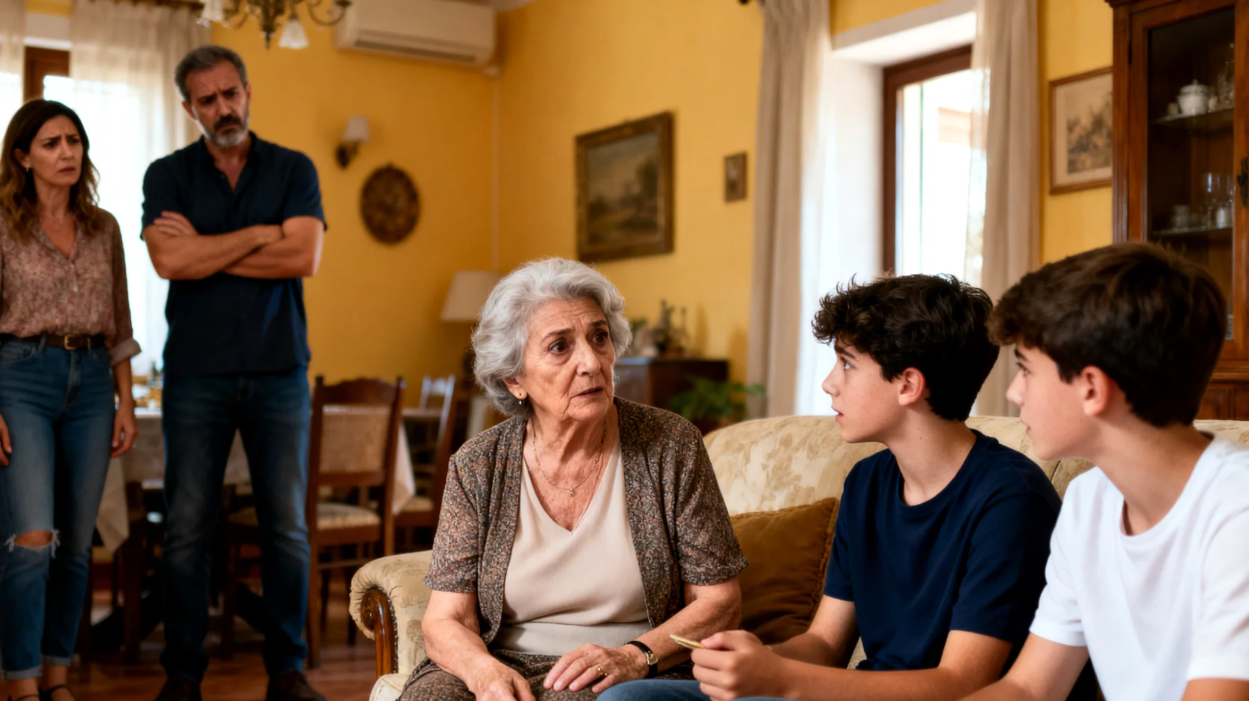 Nonna che non riesce a stabilire limiti con i nipoti adolescenti, cedendo sempre alle loro richieste e creando tensioni con i genitori"